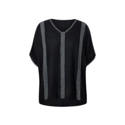 EQL Women's Embroidered EQ Stripe Top - Black