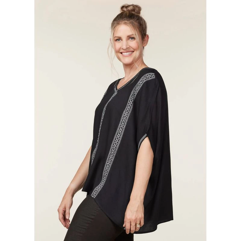 EQL Women's Embroidered EQ Stripe Top - Black EQL Women's Embroidered EQ Stripe Top - Black -Ovation Store 644784 800 800