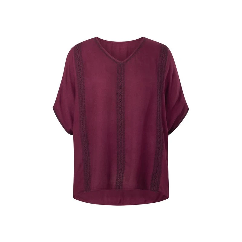 EQL Women's Embroidered EQ Stripe Top - Sangria EQL Women's Embroidered EQ Stripe Top - Sangria -Ovation Store 644964 800 800