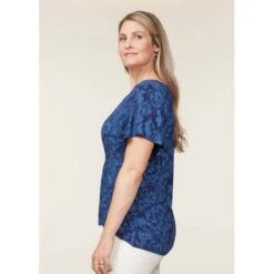 EQL Women's Allure Ecovero Short Sleeve Top - Ink Countryside -Ovation Store 645267 800 800