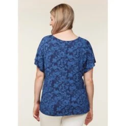 EQL Women's Allure Ecovero Short Sleeve Top - Ink Countryside -Ovation Store 645268 800 800