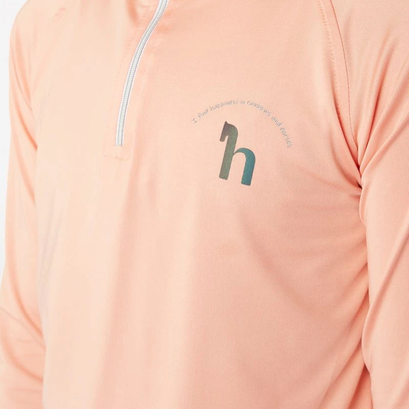 Horze Kids' Lola Long Sleeved Half Zip Tech Shirt - Shrimp Pink Horze Kids' Lola Long Sleeved Half Zip Tech Shirt - Shrimp Pink -Ovation Store 650983 800 800