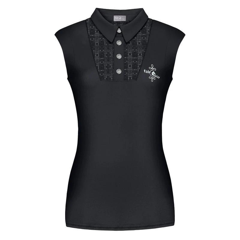 Fair Play Women's Alina Sleeveless Polo Shirt - Black Fair Play Women's Alina Sleeveless Polo Shirt - Black -Ovation Store 664815 800 800