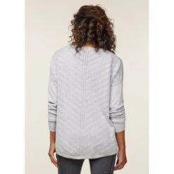 EQL Women's Chevron Pointelle Sweater - Heather Grey -Ovation Store 669732 800 800