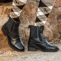 Horze Women's Kingston Paddock Boot W/Two Zip Front - Black 4 Horze Women's Kingston Paddock Boot W/Two Zip Front - Black -Ovation Store 670683 800 800