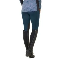 Kerrits Women's Fleece Lite II Knee Patch Tights - Lagoon Herringbone -Ovation Store 688811 800 800