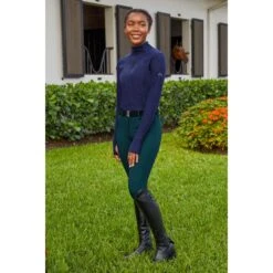 RJ Classics Women's Logan Zip Tech Shirt - Twilight Blue Heather -Ovation Store 691417 800 800