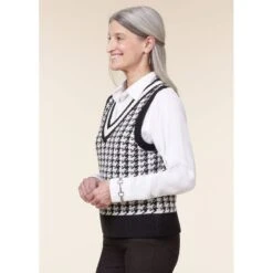 EQL Women's Houndstooth Sweater Vest - Black/Soft White -Ovation Store 694433 800 800