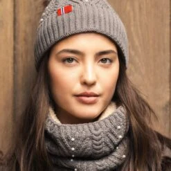 B Vertigo Women's Rosalie Knitted Pom Pom Hat - Major Brown -Ovation Store 697129 800 800