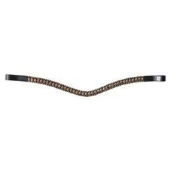 Horze St. Moritz Curved Crystal Browband - Fir Green