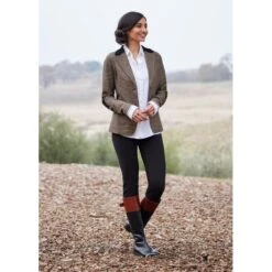 EQL Women's Chelsea Houndstooth Plaid Blazer - Camel/Black -Ovation Store 700399 800 800