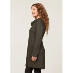 EQL Women's Textured Cowl Neck Dress - Evergreen 4 EQL Women's Textured Cowl Neck Dress - Evergreen -Ovation Store 700543 800 800