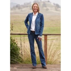 EQL Women's In Motion Denim Blazer - Midnight Wash -Ovation Store 711296 800 800