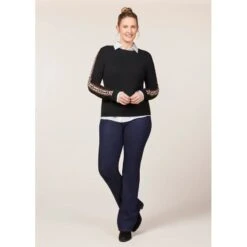 EQL Women's Snaffle Stripe Sweater - Black/Caramel -Ovation Store 711397 800 800